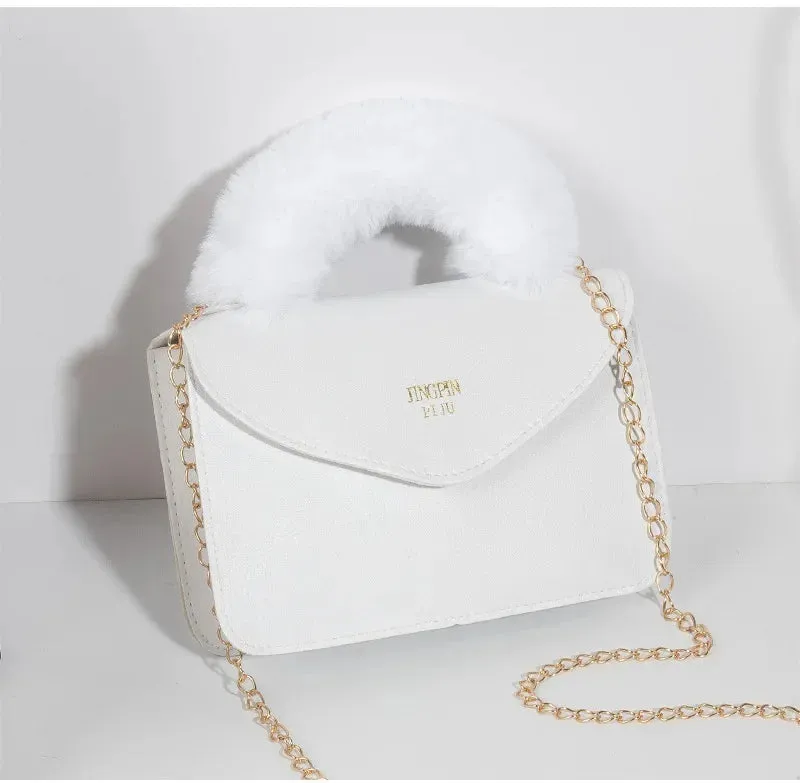 Soft Furry Plush Top-handle Crossbody Designer Handbags