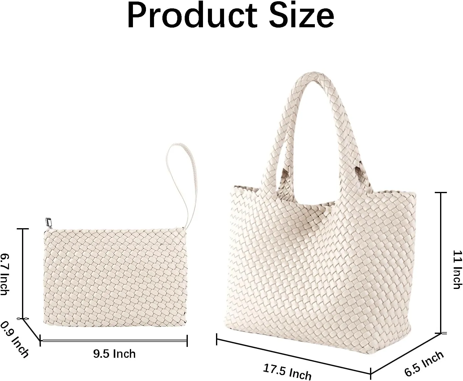 SporGenius Woven Tote Bag for Women, Large Summer Beach Bags with Top Handle Handbag, Vegan Leather Totes Purse