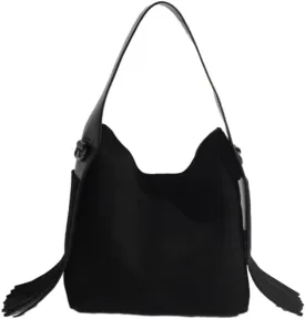 Suede Bucket Bags for Women Slouchy Hobo Bags for Women Retro Satchel Tote Bag Suede Handbag Crossbody Bag for Travel Work