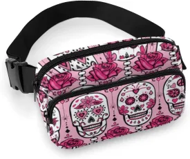 Sugar Skulls Fashion Fanny Pack Belt Bag Crossbody Bags for Women Men Waist Bag with Adjustable Strap