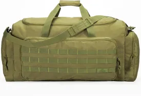 Super Quality 60L Large Duffel Travel Bag Luggage Foldable Bag Cargo Sport Gear Equipment Skiing Hardware Bag Heavy Duty& Durable(Dark Green)