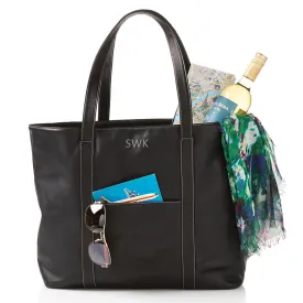 Swerv Collection Black Super Shopper Leather Tote