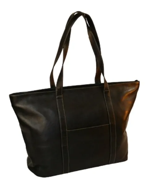 Swerv Collection Black Super Shopper Leather Tote