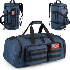 Tactical Gym Bag for Men50L Large 3 in 1 Sports Duffle Bag with Shoes Compartment for Travel,Water Resistant Travel Backpack Weekender Overnight Bag with Wet Pocket for Women