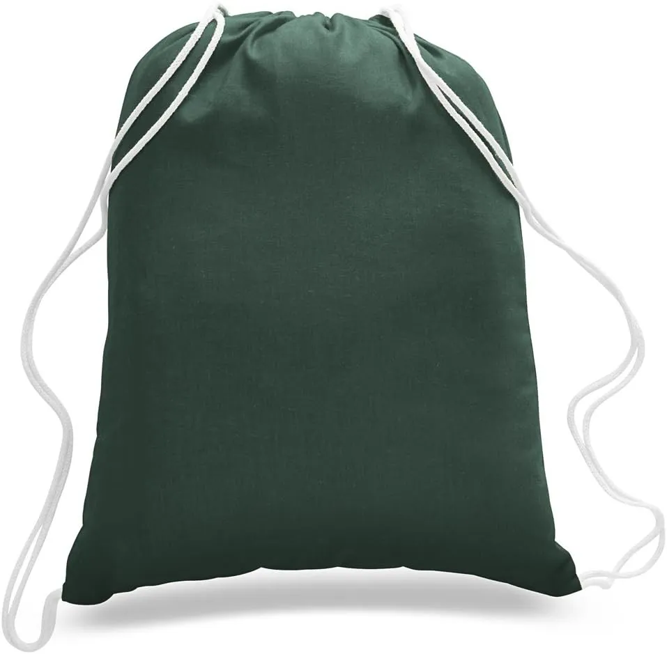 TBF 12 Pack Bulk Cotton Canvas Drawstring Backpack Bags (14" W x 18" H) - Perfect for DIY, Crafts, Events & More