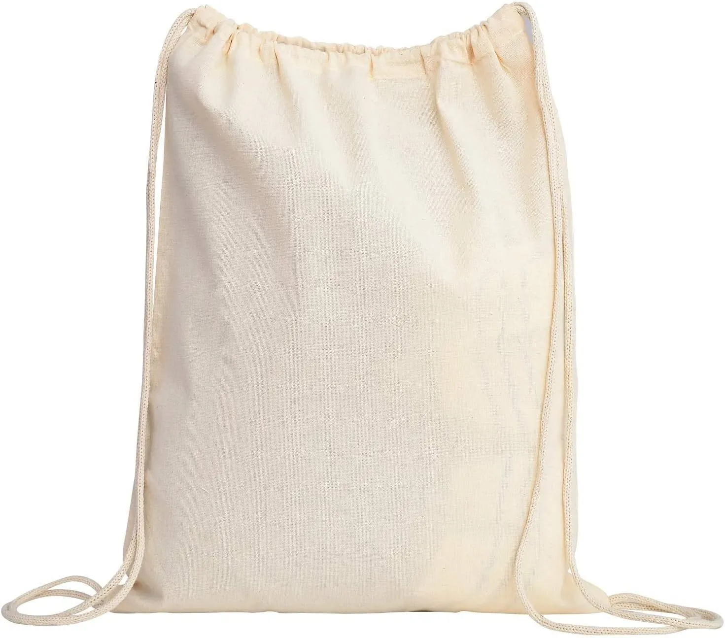 TBF (12 Pack) Set of 12 Durable Cotton Canvas Drawstring Backpack Bags (Small (14" W x 16" H))