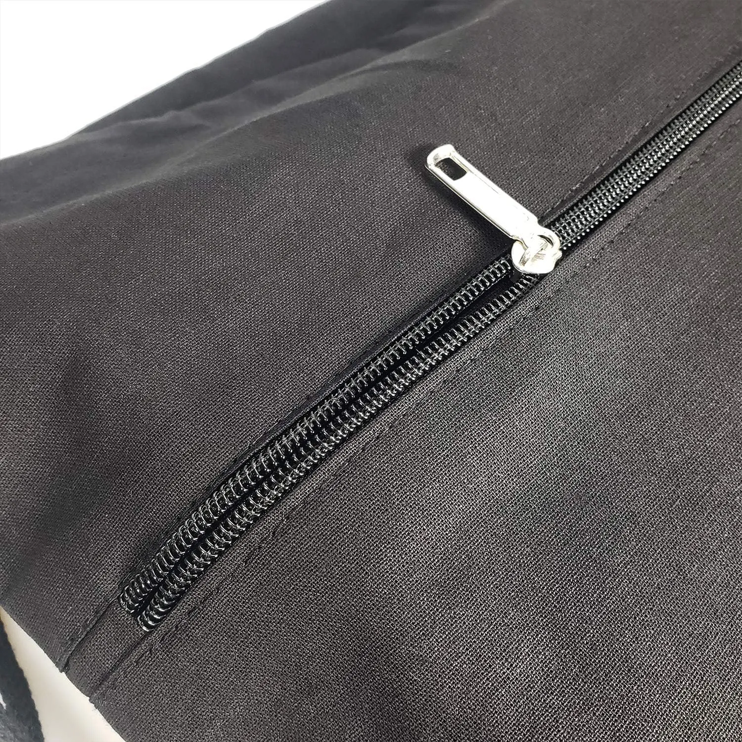 TBF Cotton Canvas Drawstring Backpack with Zippered Front Pocket Cinch Sack Pull String Sport Bags for Gym, Hike, Men Women Kids Bags (Black, Set of 3)