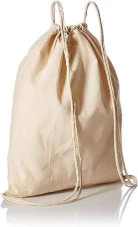 TBF Wholesale Bulk 100% Organic Cotton Canvas Drawstring Backpack Bags (Natural, 14" x 16") - Perfect for Events, Branding & DIY (3)