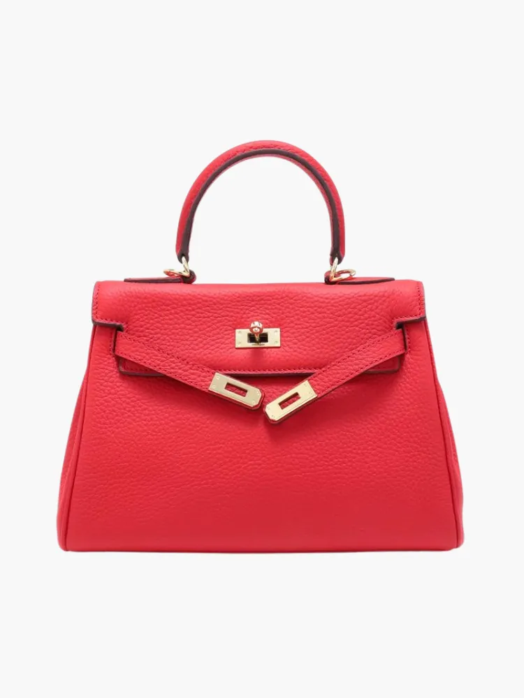 The Abby | Luxury Red Leather Handbag – Bold & Elegant