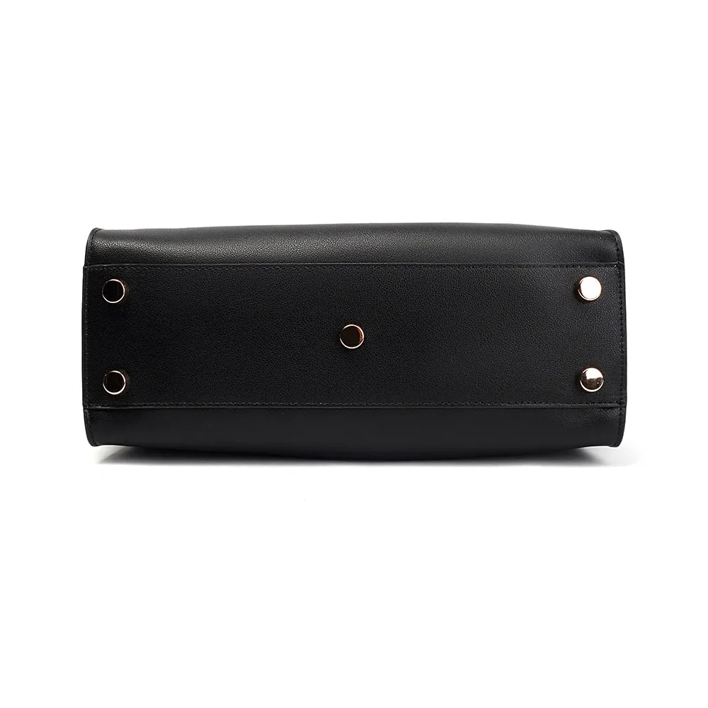 The Amy | Luxury Black Leather Handbag – Elegant & Versatile