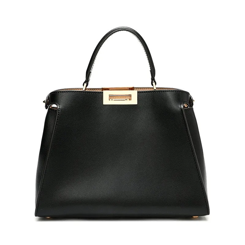The Amy | Luxury Black Leather Handbag – Elegant & Versatile