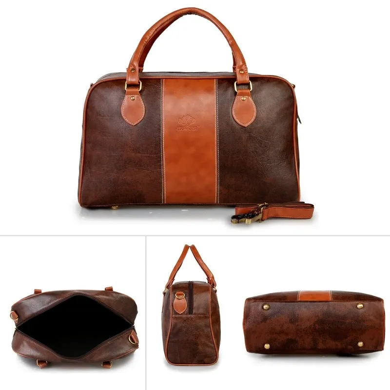 The Clownfish Ambiance Series Duffle Bag - Stylish & Durable | 24L | Synthetic Brown | Unisex