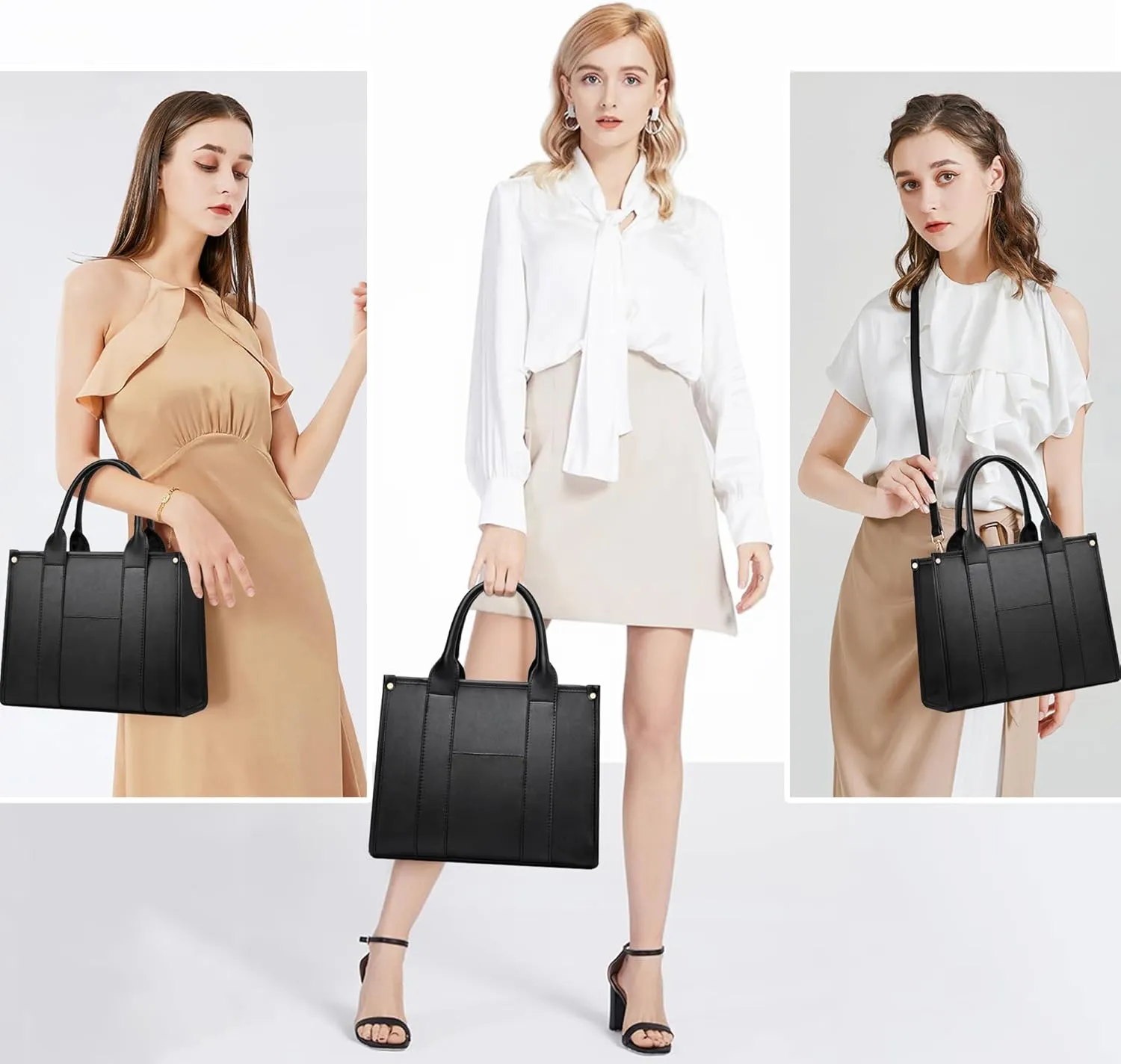 The Tote Bag Crossbody Purses for Women Shoulder Bag Handbags PU Leather Top Handle Bags with zipper