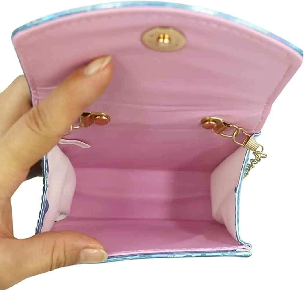 Toddler Elegant Mini Purse for Little Girls Shiny Handbag with Pearl Handle Cute Shoulder Bag for Kids