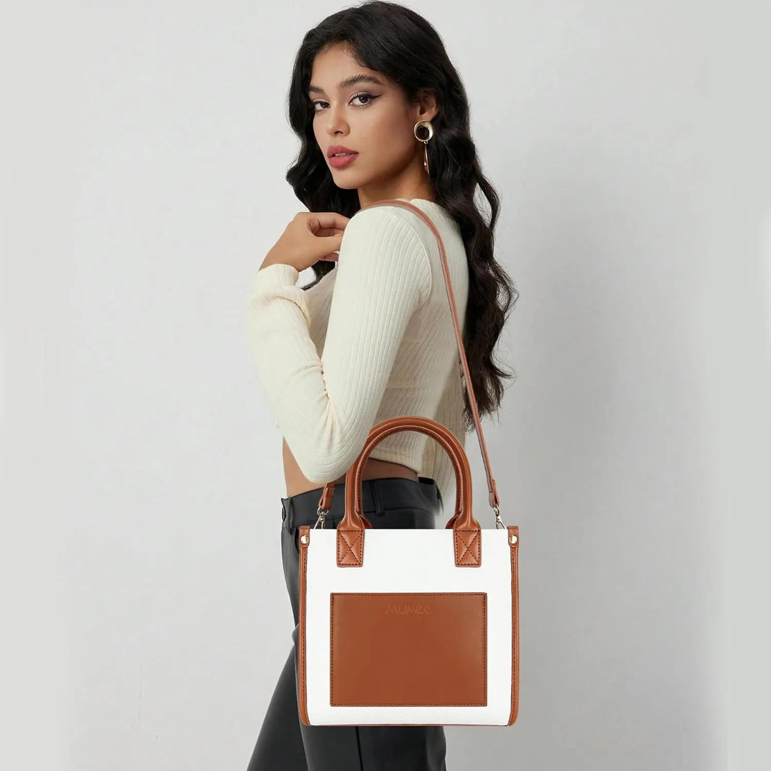 Tote Bag For Women The Leather Tote Bag with Zipper Boho Bags Shoulder Handbags for Work, Travel, Office