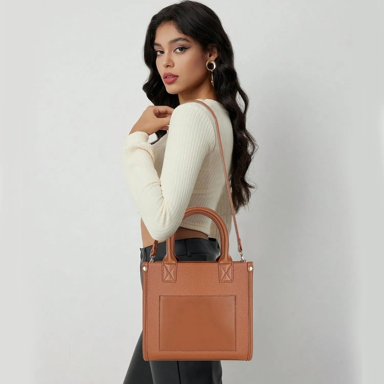 Tote Bag For Women The Leather Tote Bag with Zipper Boho Bags Shoulder Handbags for Work, Travel, Office
