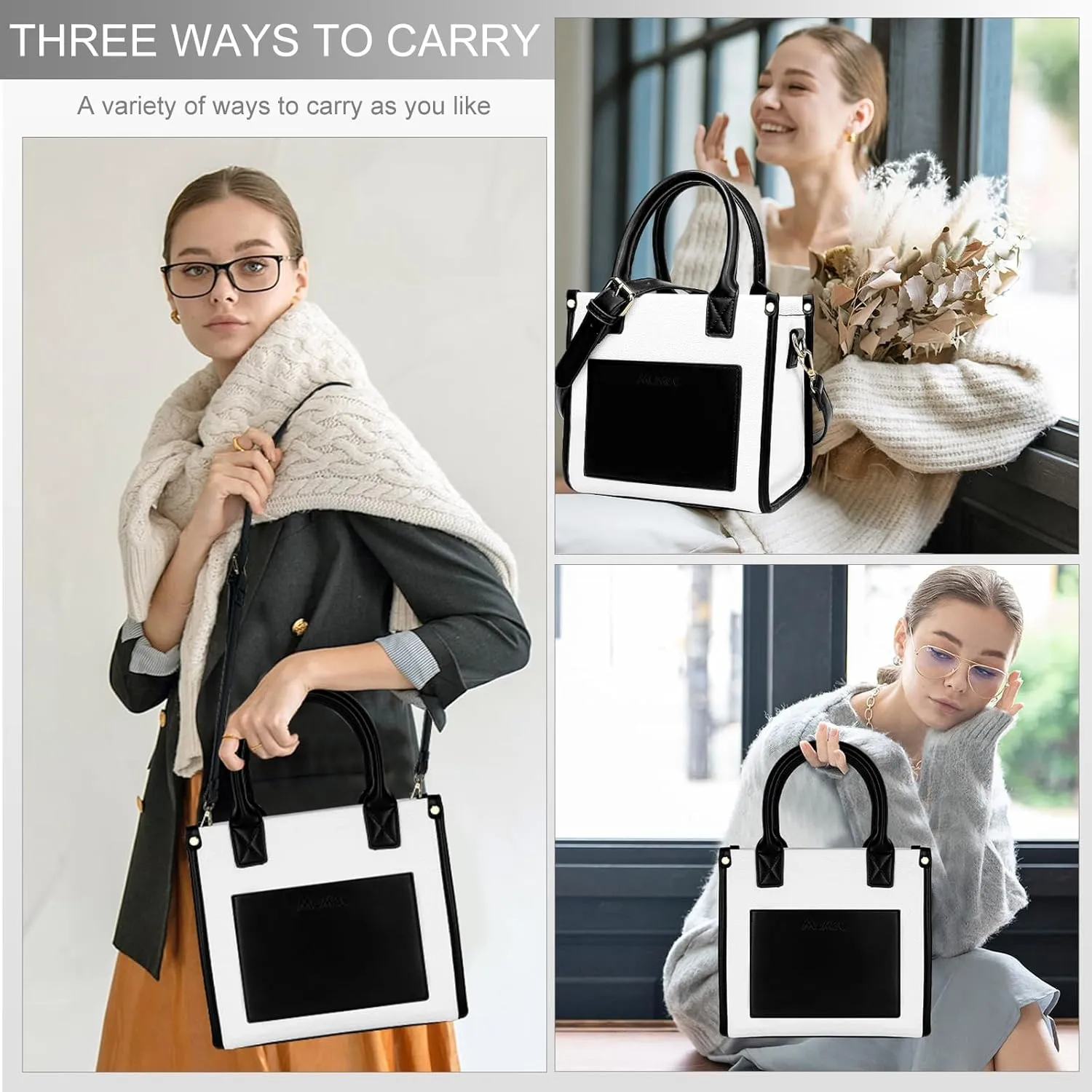 Tote Bag For Women The Leather Tote Bag with Zipper Boho Bags Shoulder Handbags for Work, Travel, Office
