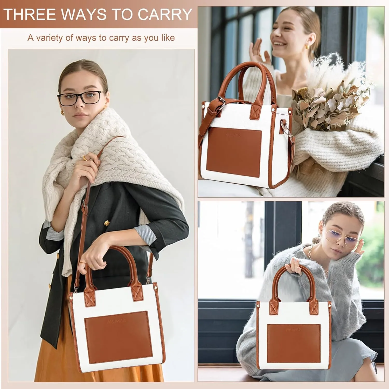 Tote Bag For Women The Leather Tote Bag with Zipper Boho Bags Shoulder Handbags for Work, Travel, Office