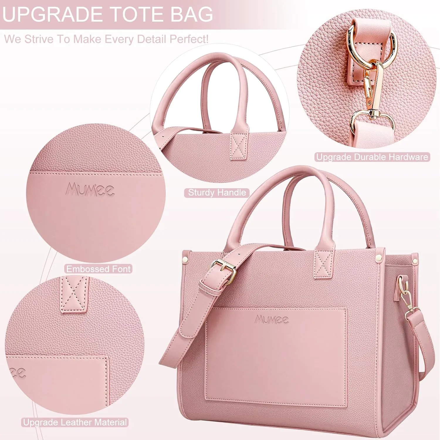 Tote Bag For Women The Leather Tote Bag with Zipper Boho Bags Shoulder Handbags for Work, Travel, Office