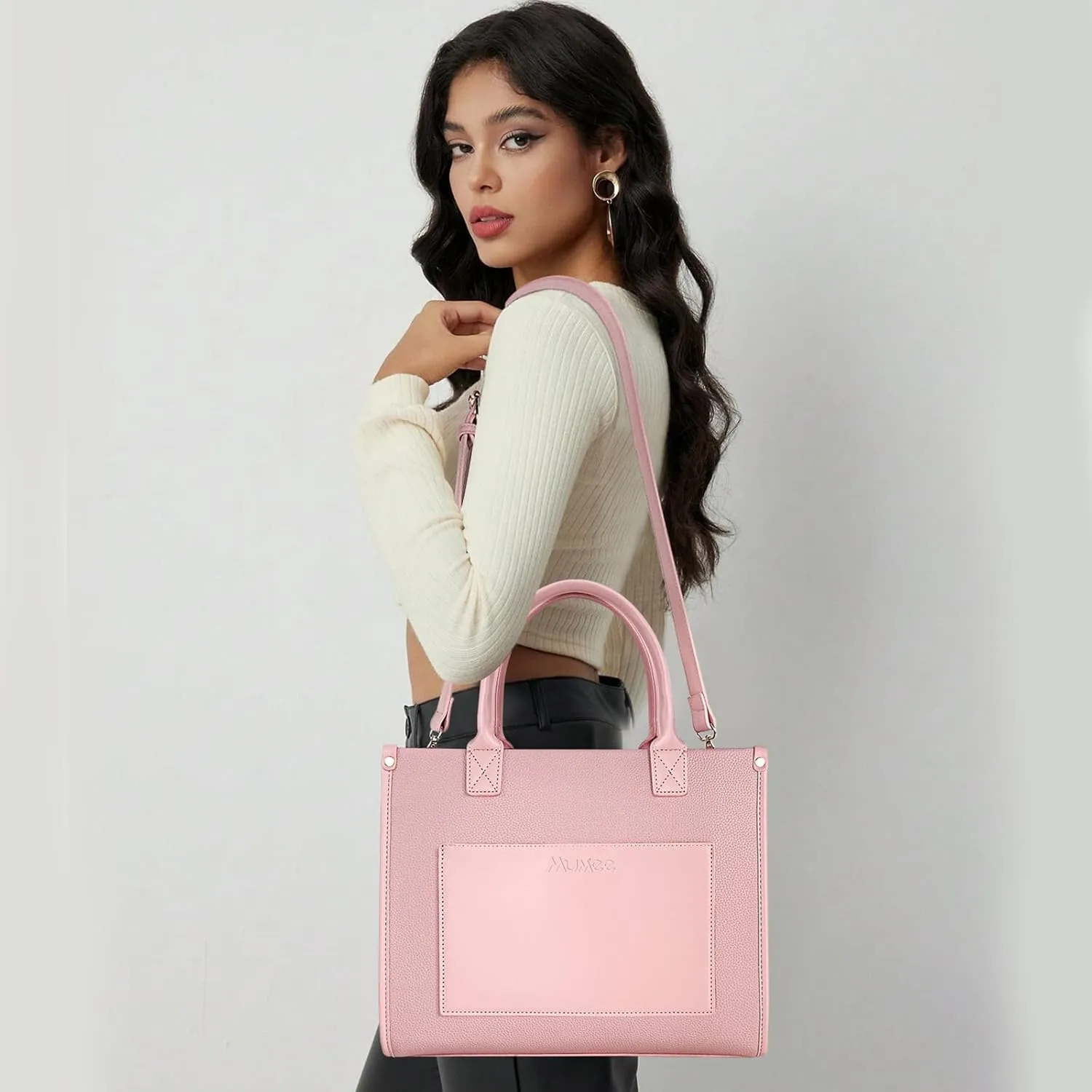 Tote Bag For Women The Leather Tote Bag with Zipper Boho Bags Shoulder Handbags for Work, Travel, Office