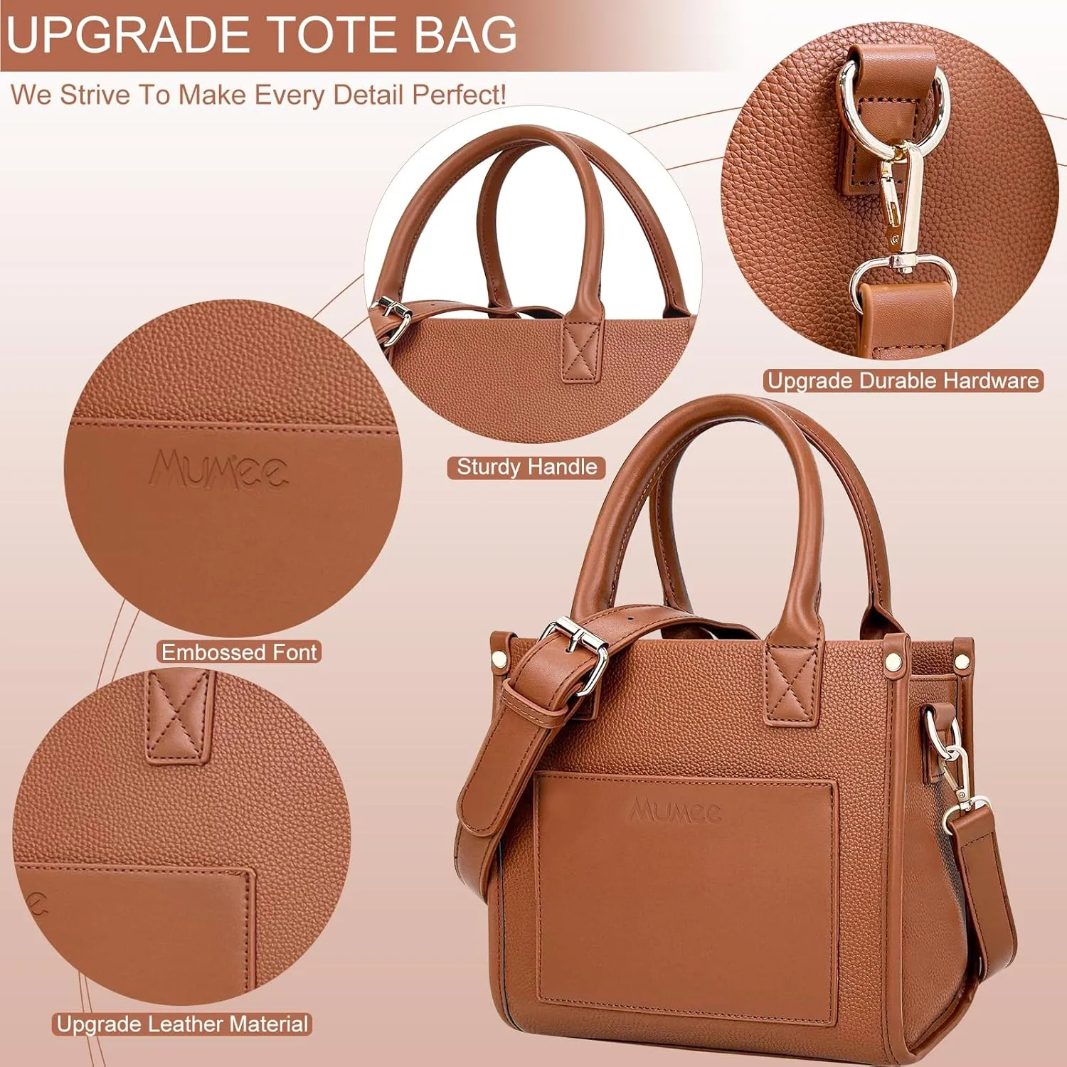 Tote Bag For Women The Leather Tote Bag with Zipper Boho Bags Shoulder Handbags for Work, Travel, Office