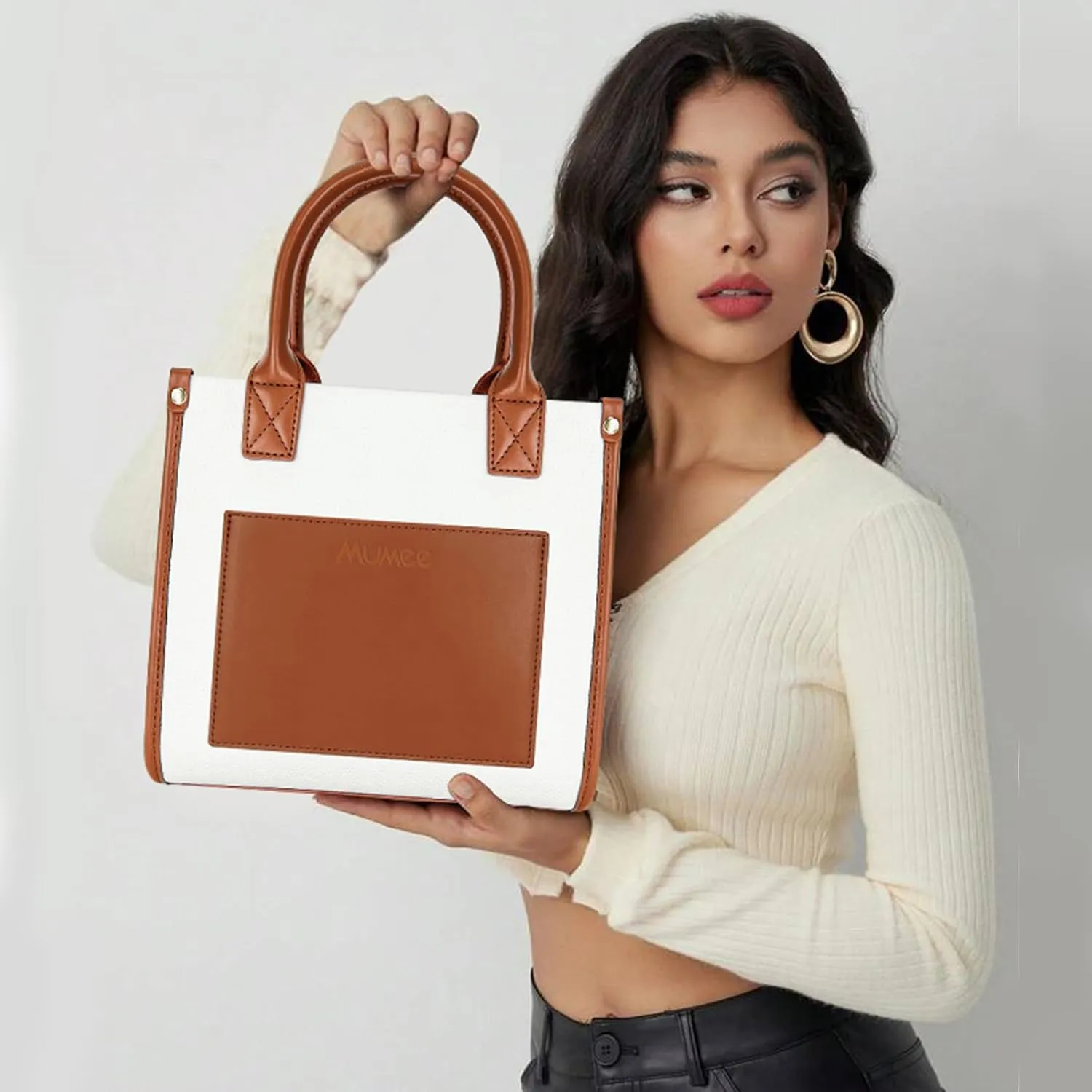 Tote Bag For Women The Leather Tote Bag with Zipper Boho Bags Shoulder Handbags for Work, Travel, Office