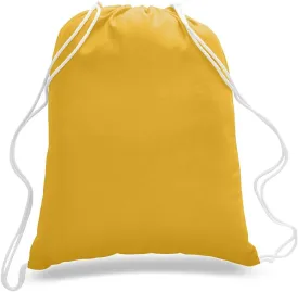 ToteBagFactory 6-Pack Cotton Canvas Drawstring Backpacks: Blank, Plain, Reusable Cloth, 14" W x 18" H