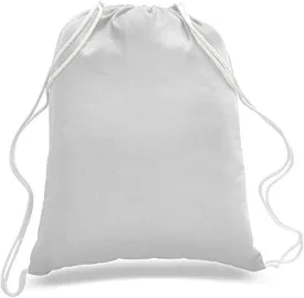 ToteBagFactory 6-Pack Cotton Canvas Drawstring Backpacks: Blank, Plain, Reusable Cloth, 14" W x 18" H