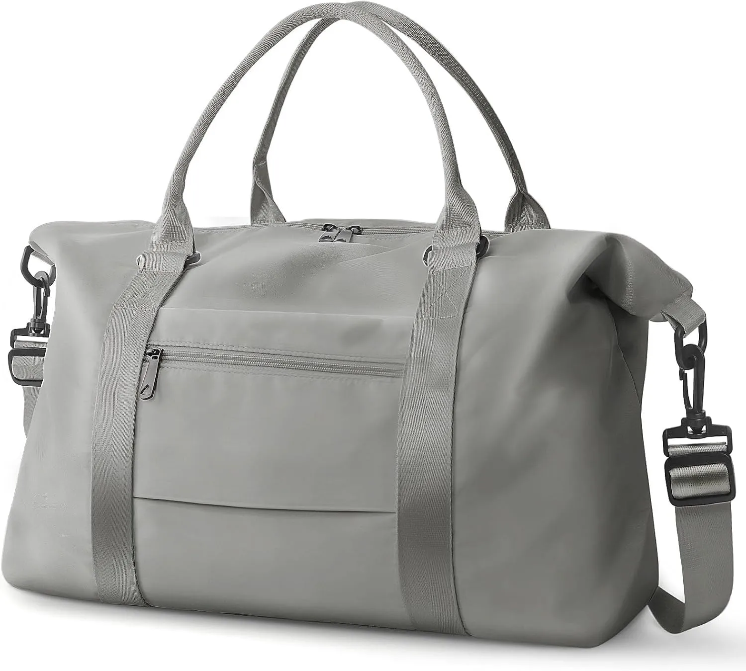 Travel Duffle Bag, Weekender Travel Bag Men Small Gym Bag for Women, Hospital Bag for Labor and Delivery, Overnight Bag Luggage Bag with Trolley Sleeve, Airplane Travel Essentials for Flying(Grey)