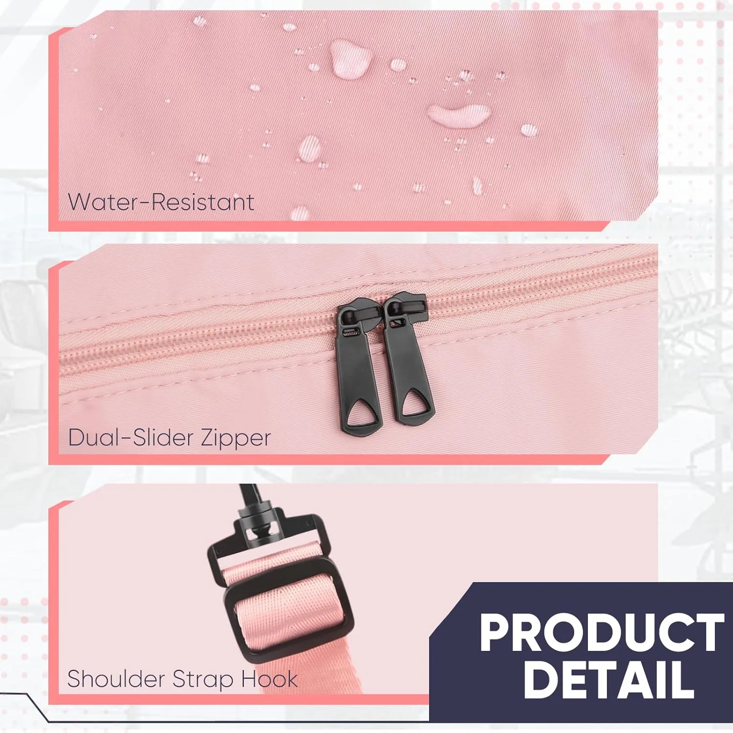 Travel Duffle Bag, Weekender Travel Bag Men Small Gym Bag for Women, Hospital Bag for Labor and Delivery, Overnight Bag Luggage Bag with Trolley Sleeve, Airplane Travel Essentials for Flying(Pink)