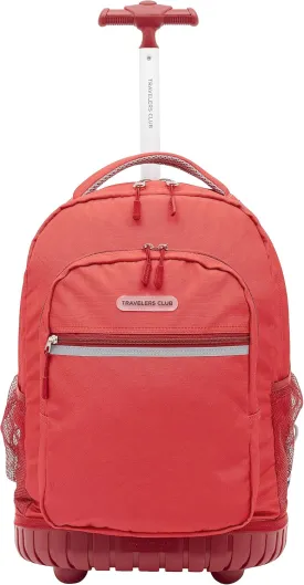Travelers Club Rolling Backpack, Red, 18 Inch