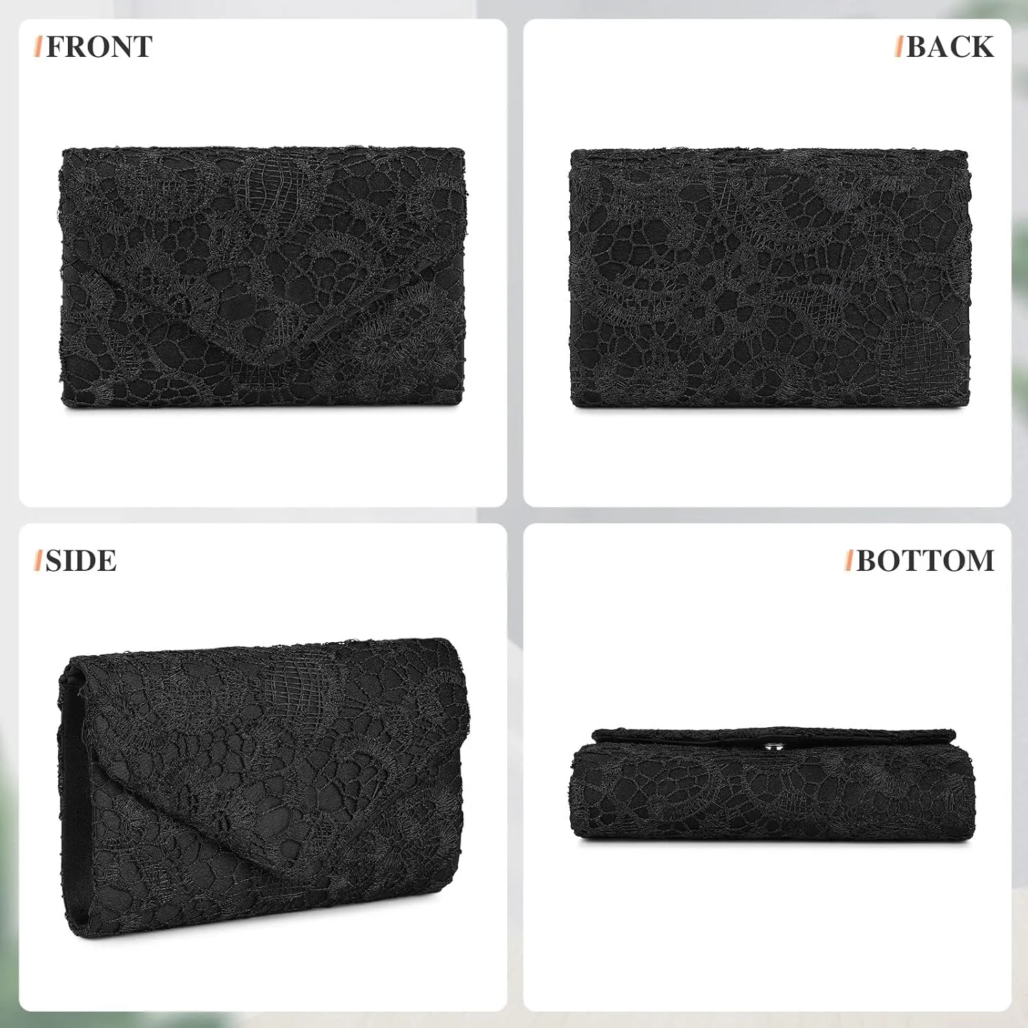 UBORSE Evening Bag Lace Clutch Purse for Women Formal Elegant Envelope Wedding Party Cocktail Crossbody Shoulder Bag