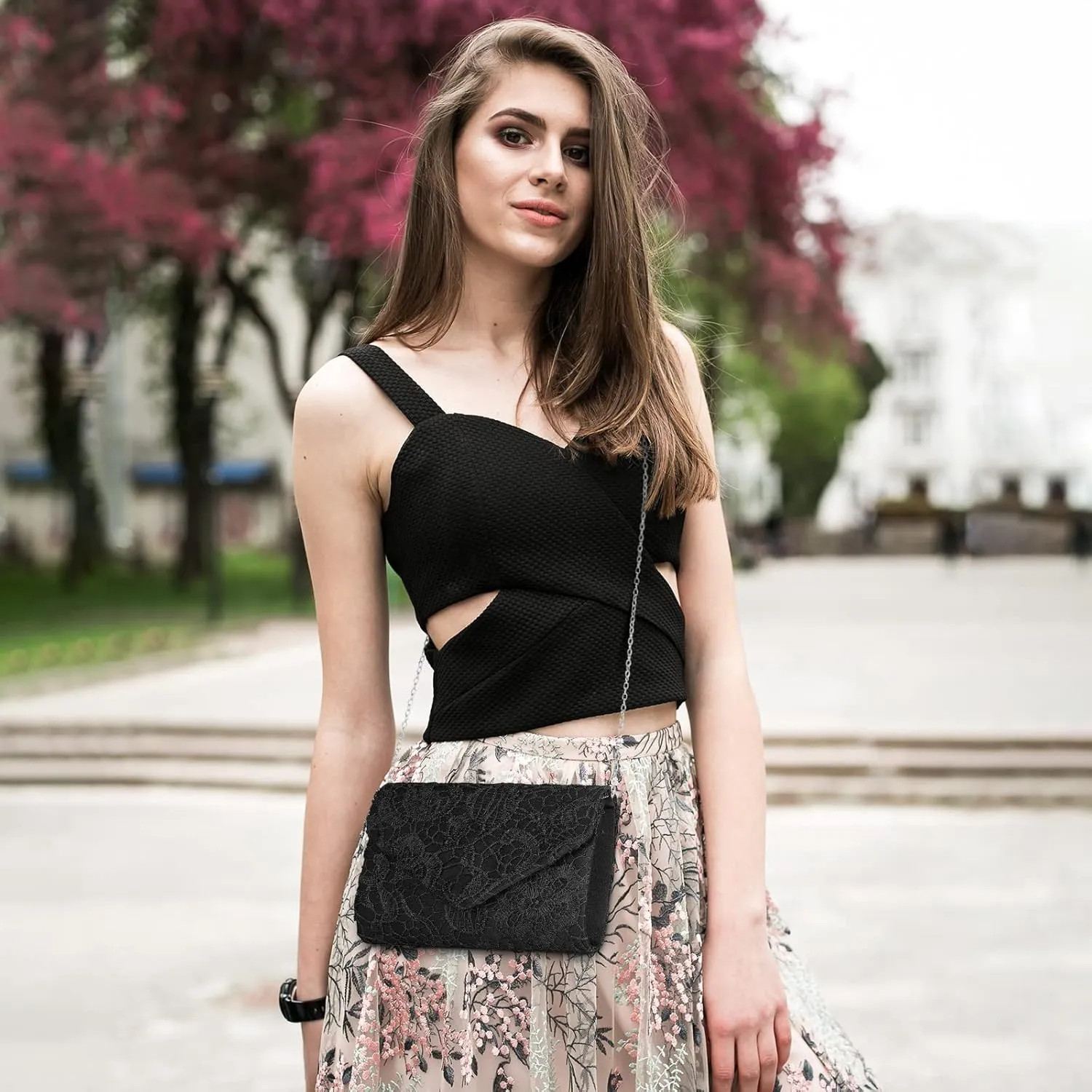 UBORSE Evening Bag Lace Clutch Purse for Women Formal Elegant Envelope Wedding Party Cocktail Crossbody Shoulder Bag
