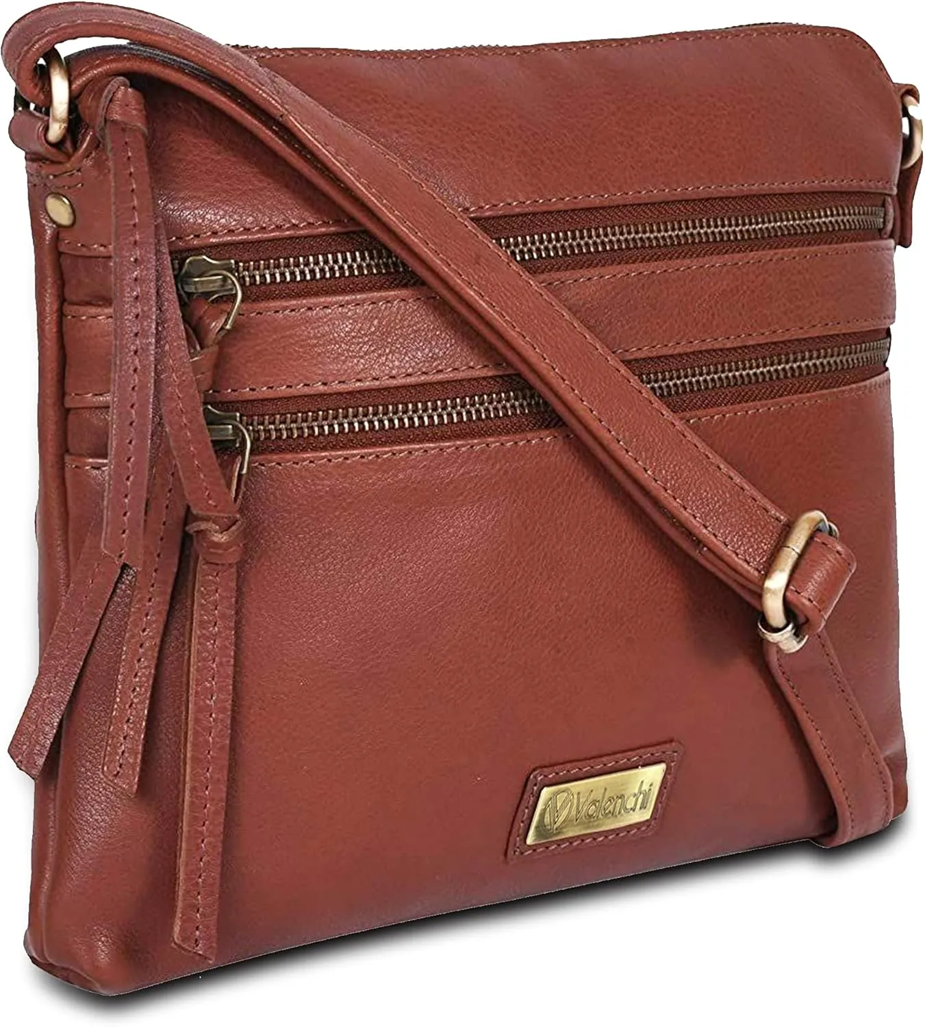 VALENCHI Women's Crossbody Handbags - Premium Leather Bags for Women - Everyday Purse with Adjustable Strap - Ladies Bag