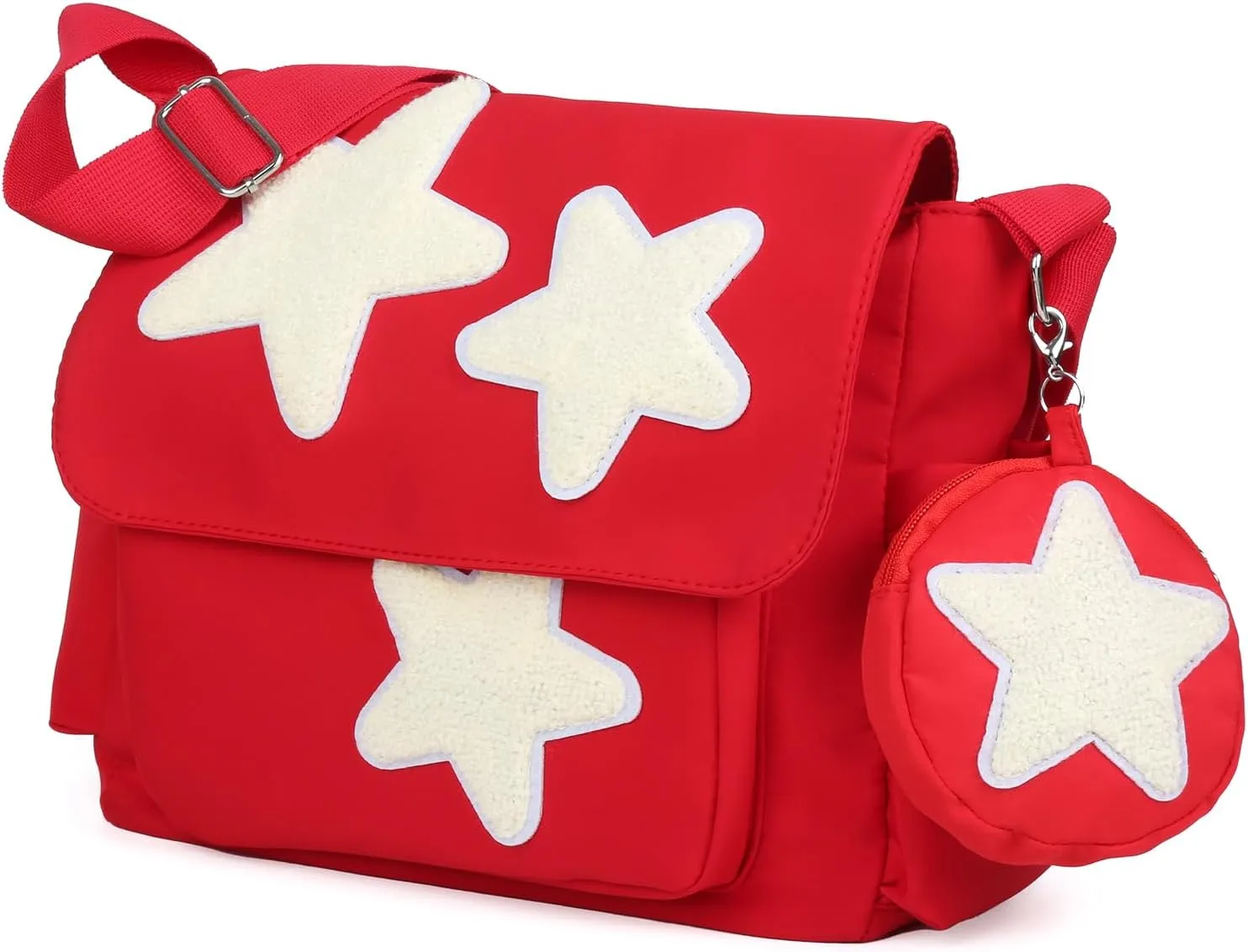 Valleycomfy Messenger Bag,Canvas Messenger Bag with Star Purse,Crossbody Bag for Women
