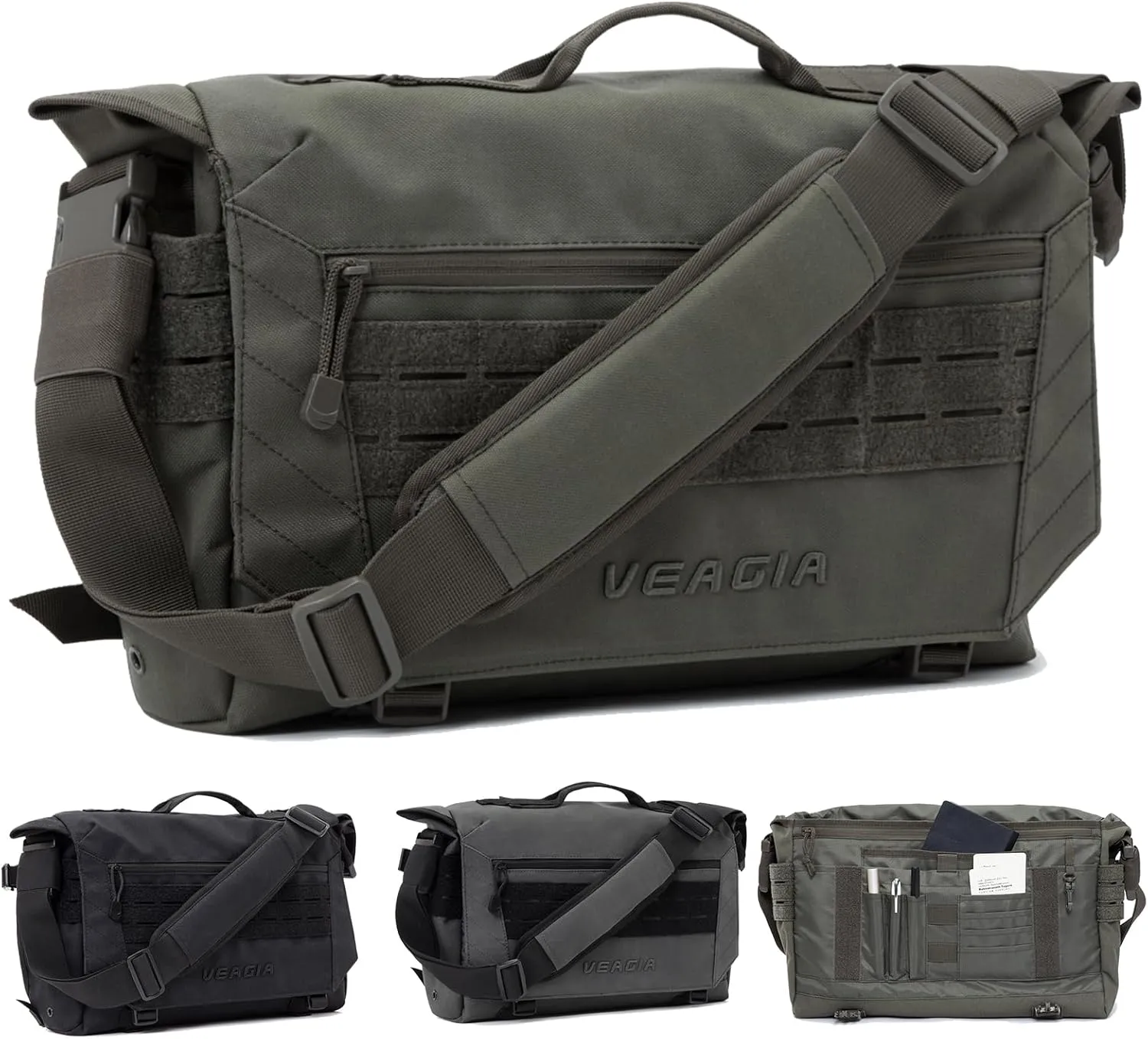 VEAGIA Messenger bag Laptop bag Briefcase Molle system Tactical style Detachable shoulder strap Shoulder Bags