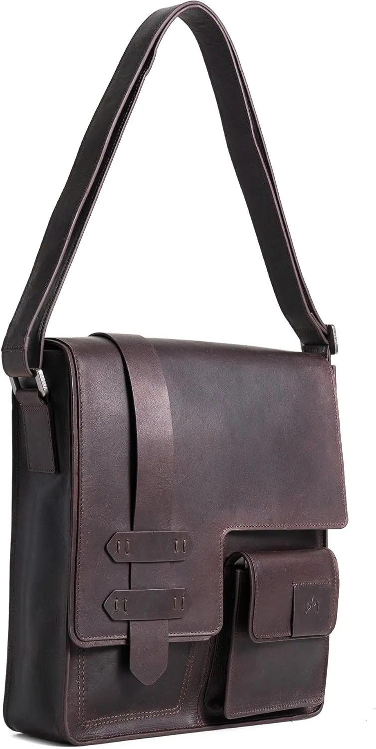 VELEZ Top Grain Leather Messenger Bag For Men and Women | 11 Tablet | Small Crossbody Bags | Vintage Shoulder Bags