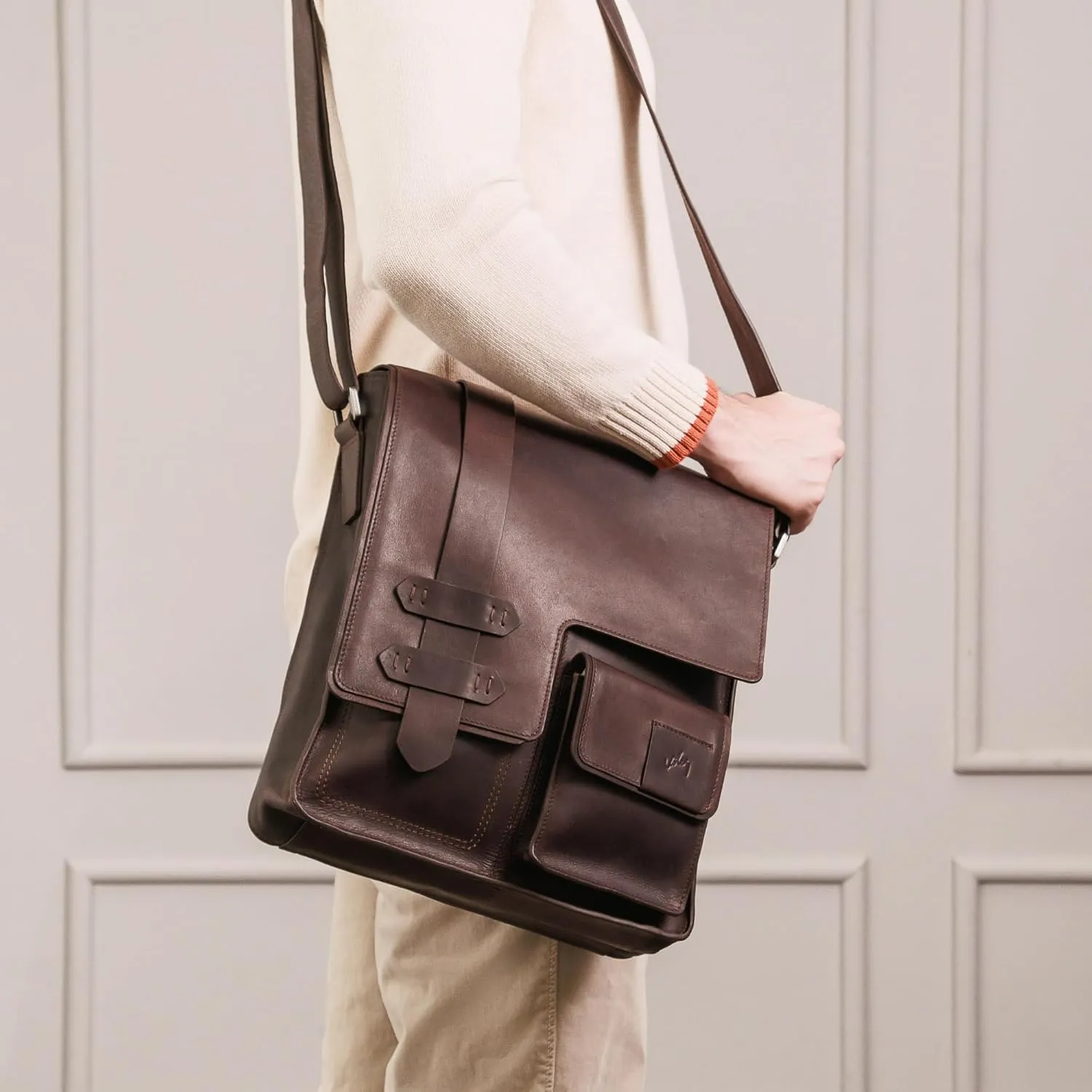 VELEZ Top Grain Leather Messenger Bag For Men and Women | 11 Tablet | Small Crossbody Bags | Vintage Shoulder Bags