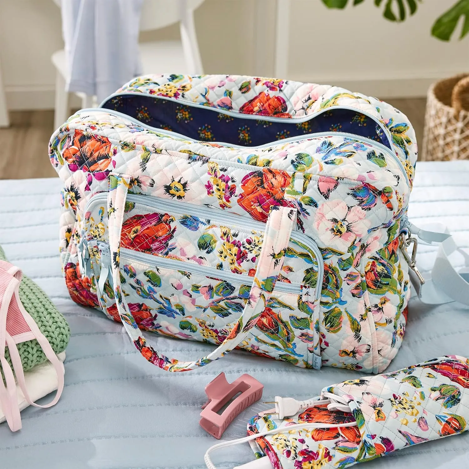 Vera Bradley Women's Cotton Weekender Travel Bag, Botanical Paisley, One Size
