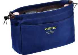 Vercord Canvas Handbag Organizers, Sturdy Purse Insert Organizer Bag in Bag, 10 Pockets Navy Blue Large