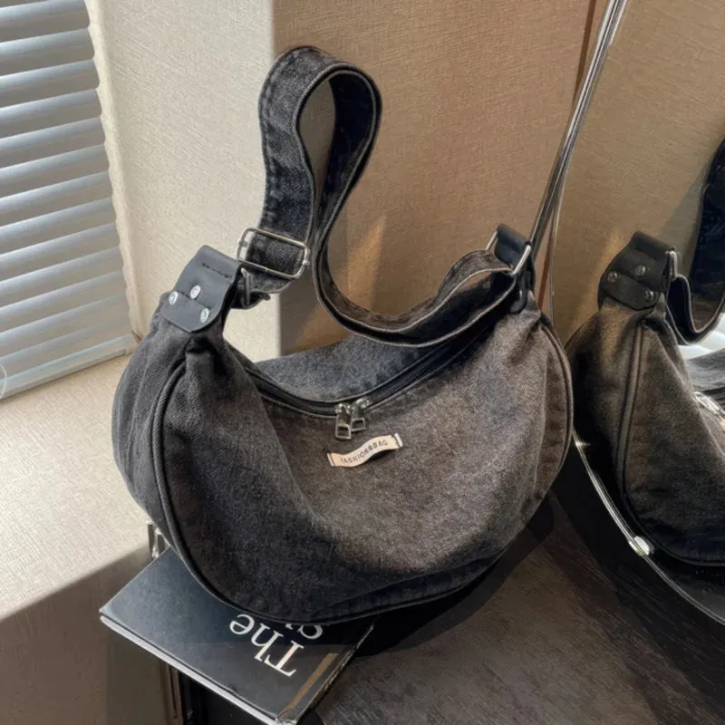 Versatile denim shoulder bag