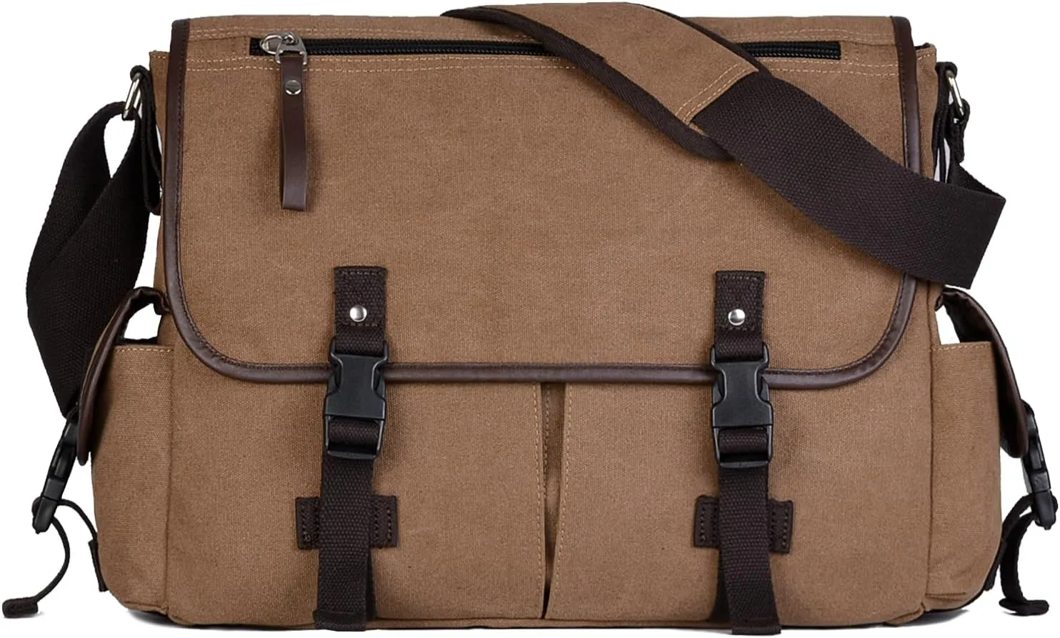 Vintage Canvas 15.6 inch Laptop Messenger Bag for Men Women, College Computer Satchel Shoulder Bag Travel Office Briefcases