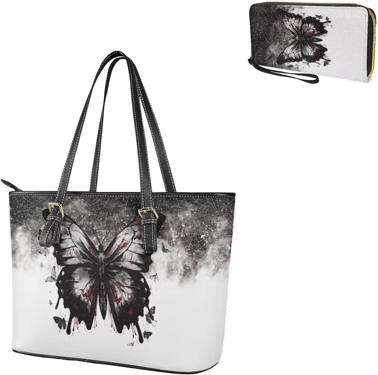 Women Handbags Top Handle Satchel Purse Shoulder Bag Hobo Set 2pcs
