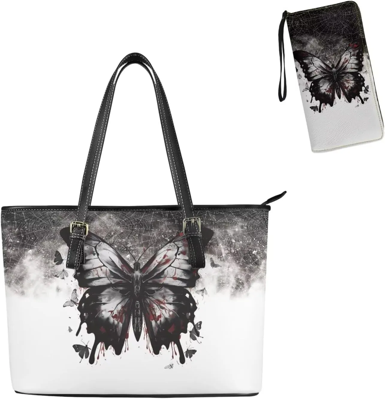 Women Handbags Top Handle Satchel Purse Shoulder Bag Hobo Set 2pcs