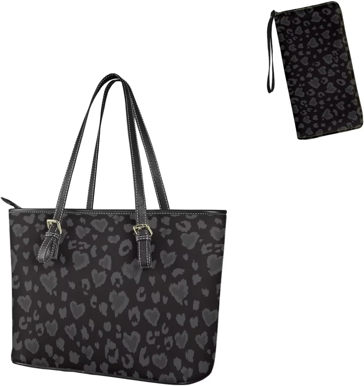 Women Handbags Top Handle Satchel Purse Shoulder Bag Hobo Set 2pcs