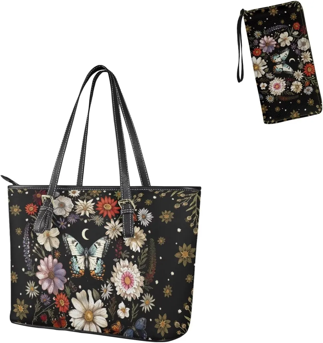 Women Handbags Top Handle Satchel Purse Shoulder Bag Hobo Set 2pcs