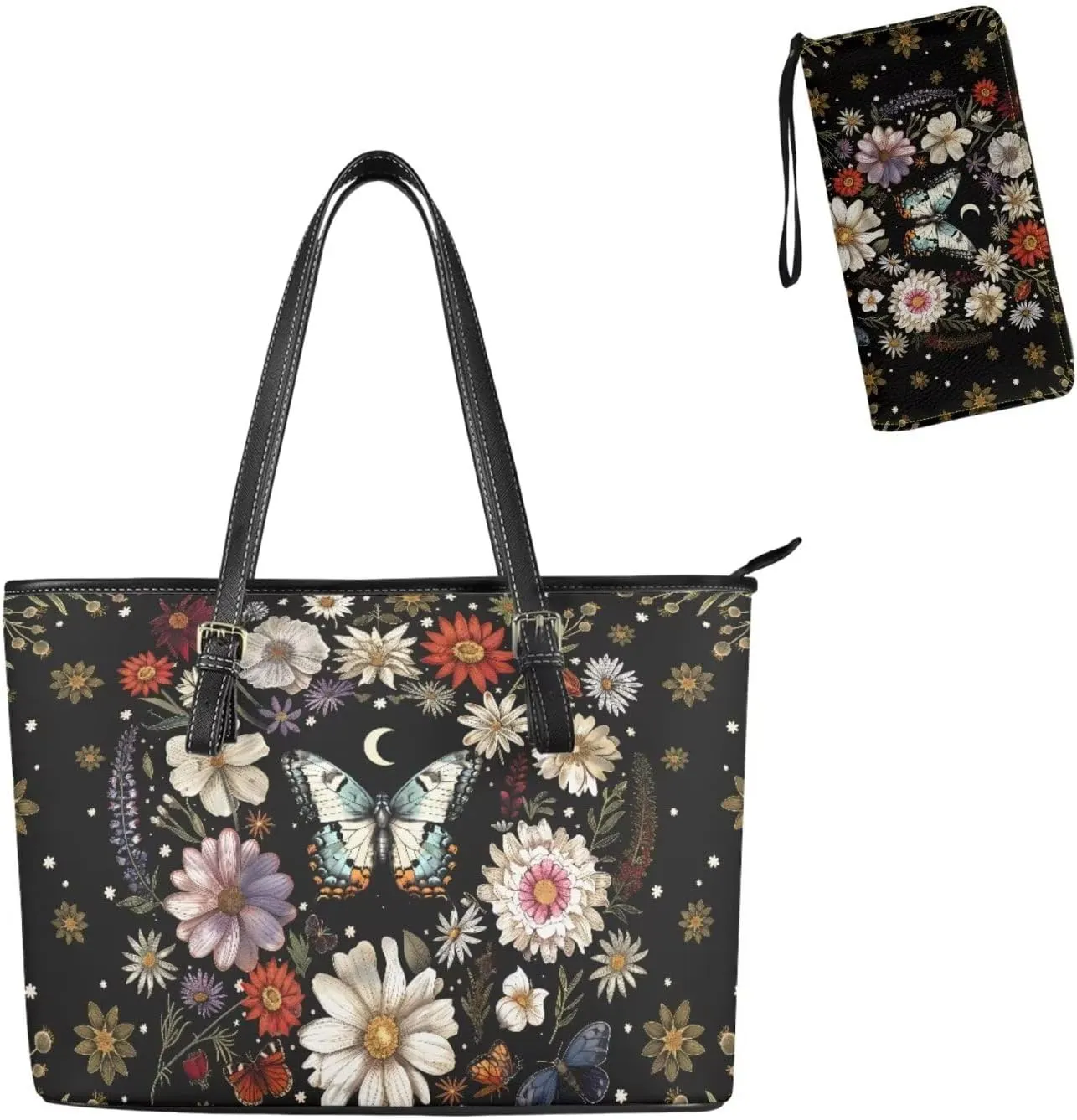 Women Handbags Top Handle Satchel Purse Shoulder Bag Hobo Set 2pcs
