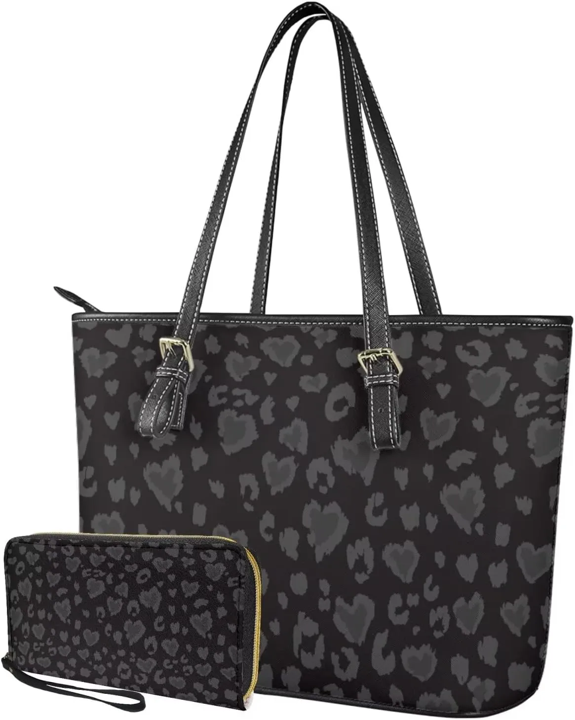 Women Handbags Top Handle Satchel Purse Shoulder Bag Hobo Set 2pcs