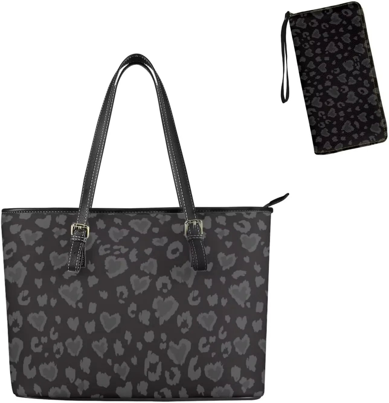 Women Handbags Top Handle Satchel Purse Shoulder Bag Hobo Set 2pcs