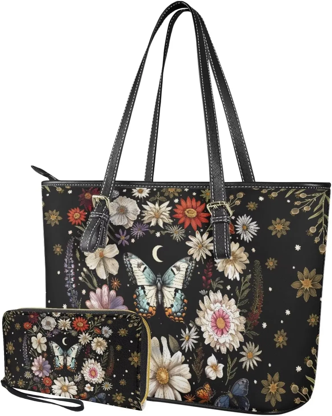 Women Handbags Top Handle Satchel Purse Shoulder Bag Hobo Set 2pcs